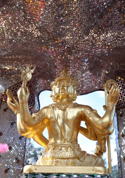 The Golden four-faced Brahma (Phra Phrom). — Stock Photo, Image