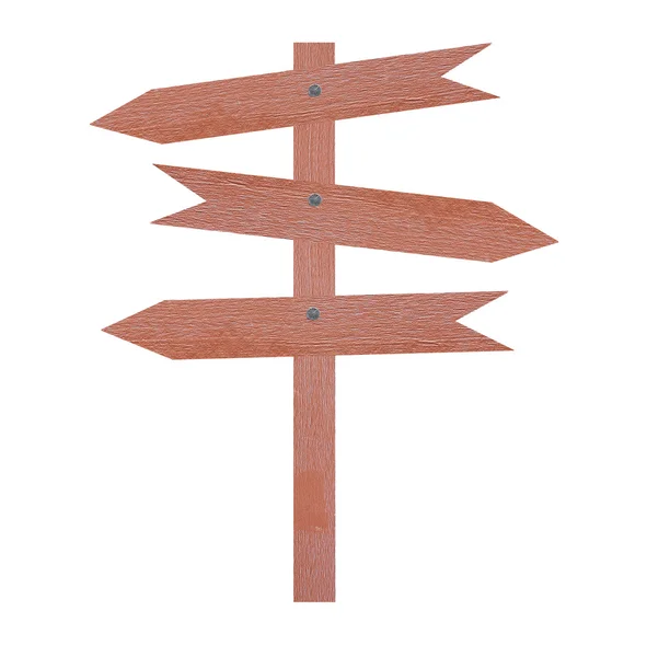 Arrow brown wooden signboard. — Stock Photo, Image