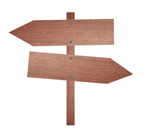 Arrow brown wooden signboard. — Stock Photo, Image