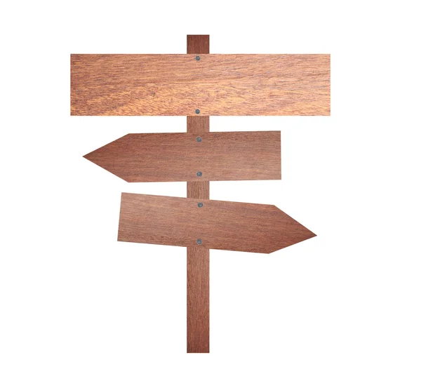 Arrow brown wooden signboard. — Stock Photo, Image