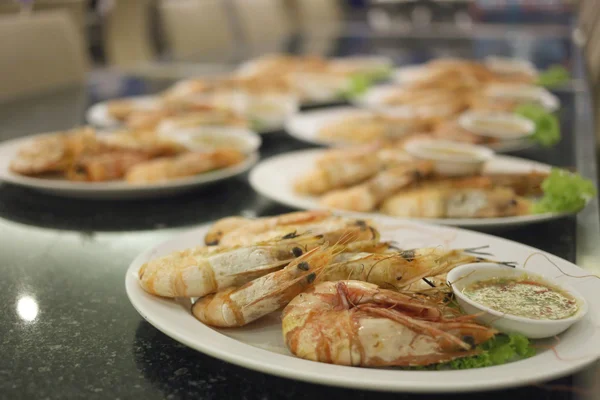 Grilled Shrimp seafood in dish. — Stock Photo, Image