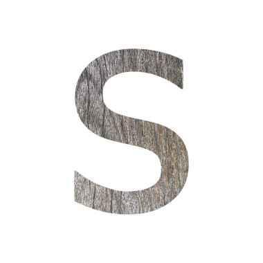 beyaz izole ahşap yazı tipi.