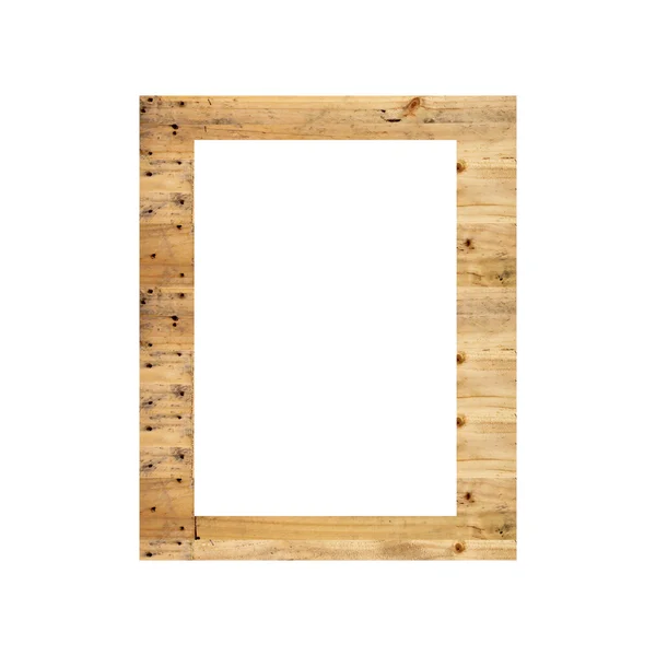 Oude houten frame geïsoleerd. — Stockfoto