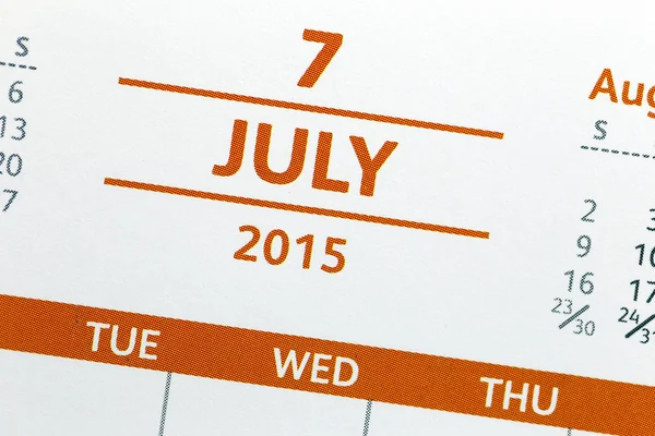 Text on calendar show in monthly of 2015. — Stock Photo, Image