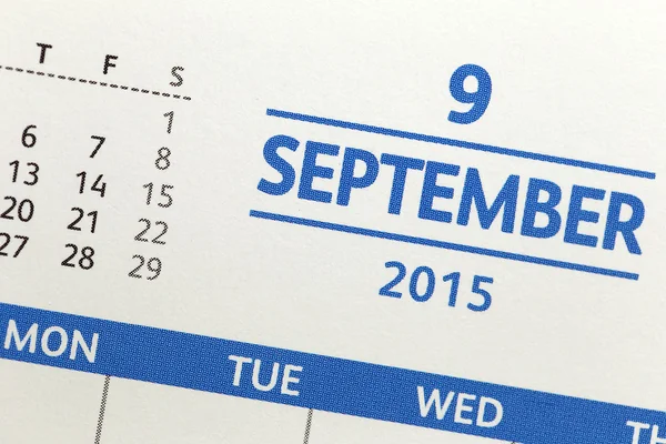 Testo sul calendario mostra nel mese di 2015 . — Foto Stock