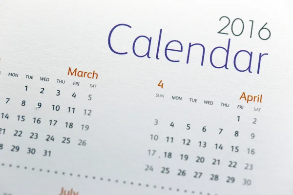 Testo in mostra calendario 2016 anno . — Foto Stock