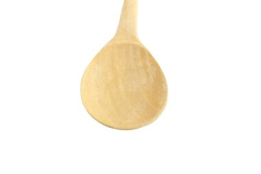 Beyaz arka plan üzerinde izole ahşap Kepçe.