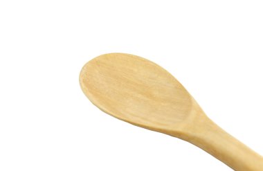 Beyaz arka plan üzerinde izole ahşap Kepçe.