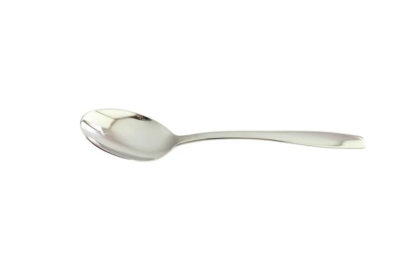 Spoon of stainless steel isolated on a white background. — Stock Photo, Image