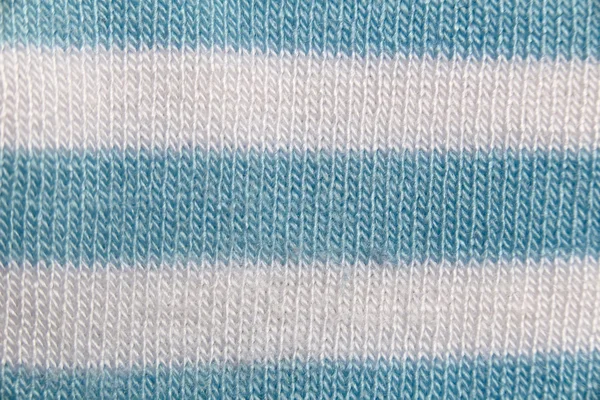 파란과 백색 직물의 표면 매크로 스타일 양말. — 스톡 사진