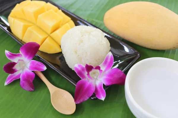 Ripe mango sticky rice. — Stock Photo, Image