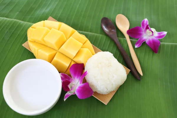 Ripe mango sticky rice. — Stock Photo, Image