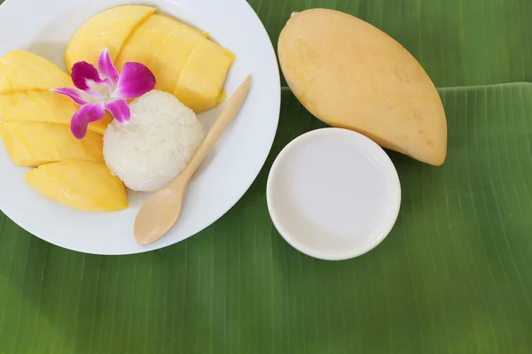 Mango sticky rice. — Stock Photo, Image