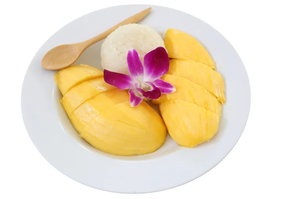 Arroz pegajoso de mango . —  Fotos de Stock