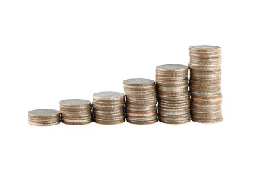 Gümüş sikke yığın iş büyüme kavramı içinde.