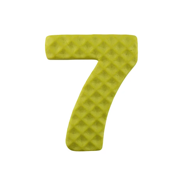 Πολύχρωμο αριθμούς επτά απομονωθεί σε λευκό. — Φωτογραφία Αρχείου