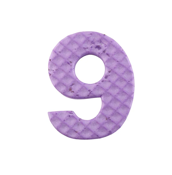 Números coloridos nueve aislados en blanco . — Foto de Stock