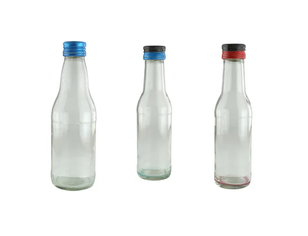Botellas de vidrio aisladas en blanco . —  Fotos de Stock