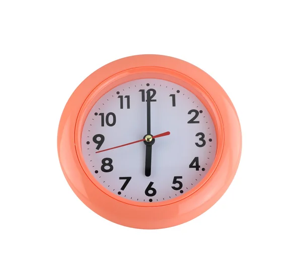 Reloj de pared naranja aislado en blanco . —  Fotos de Stock