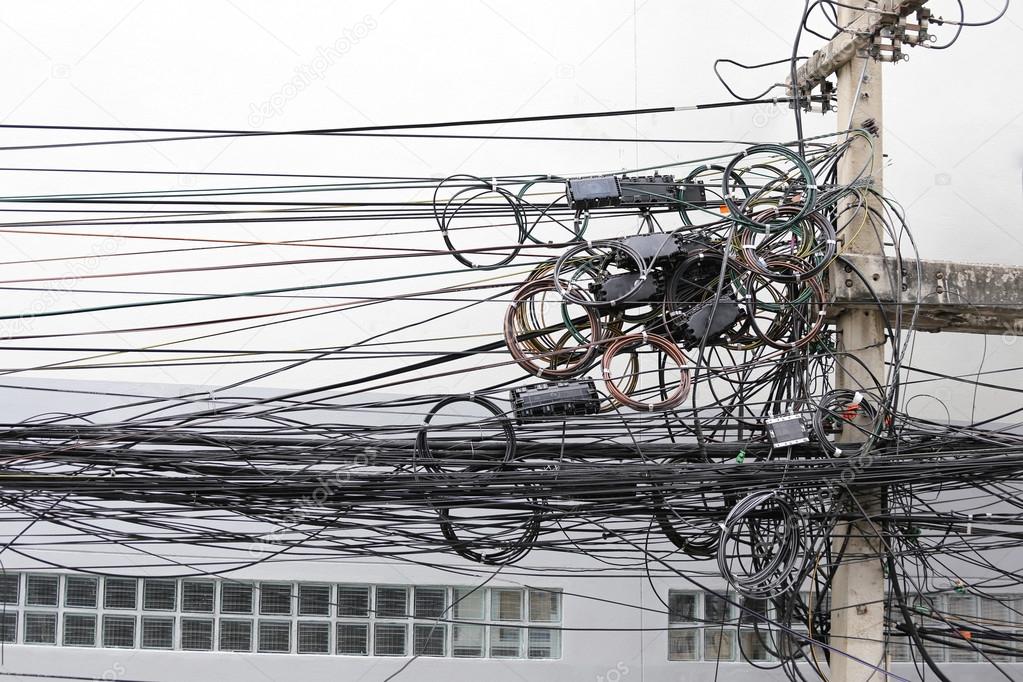 Signal cable tangle.