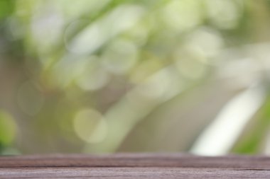 ahşap zemin ve renkli bokeh.