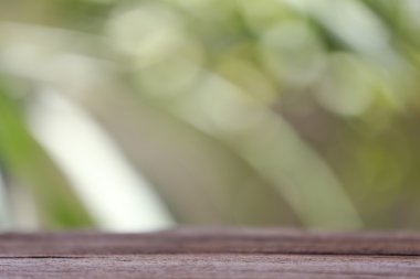 ahşap zemin ve renkli bokeh.