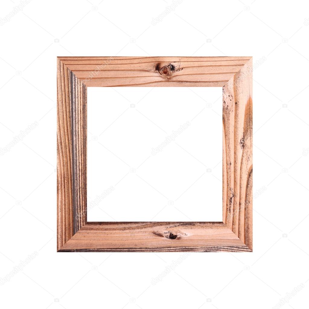 wooden frame isolated on white.