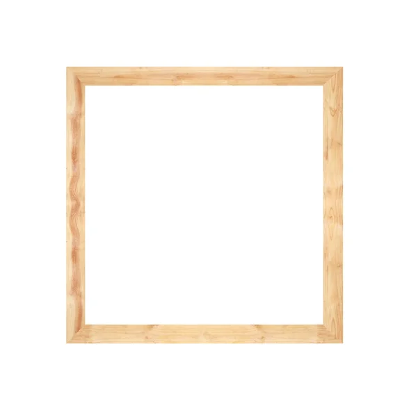 Houten pallet frame geïsoleerd op wit. — Stockfoto