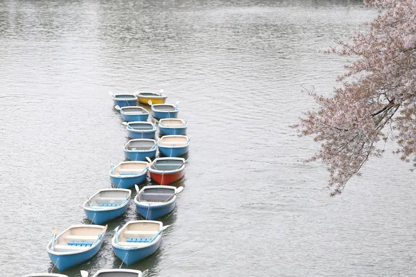 Nombreux bateaux dans la rivière . — Photo