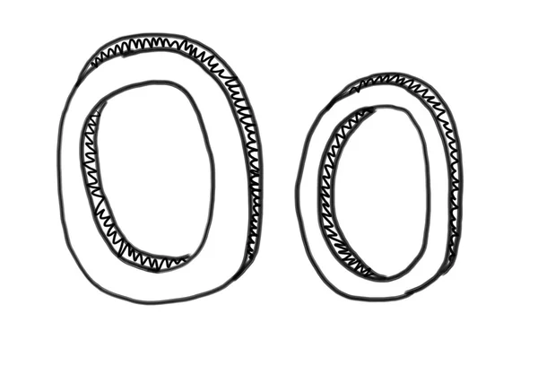 Nieuwe tekening karakter "O" van alfabet. — Stockfoto