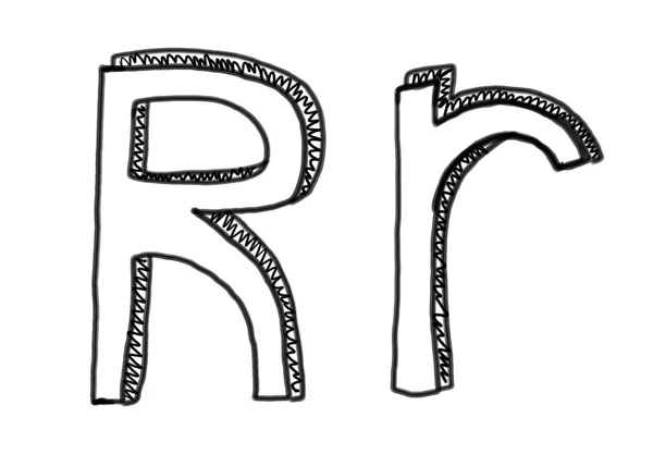 알파벳의 새로운 드로잉 문자 R. — 스톡 사진