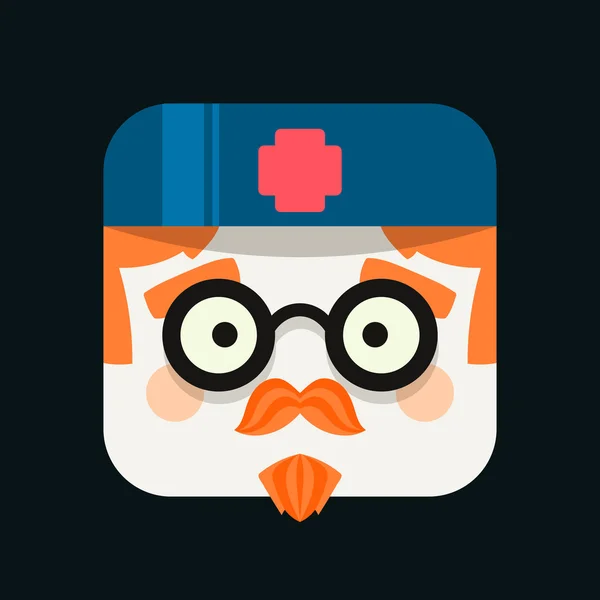 Ilustracja avatar zawodu lekarz. Modny ikona w płaski. — Wektor stockowy