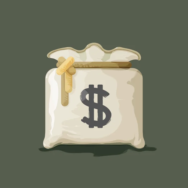 Bolsa de dinero con dólar signo vector ilustración — Vector de stock