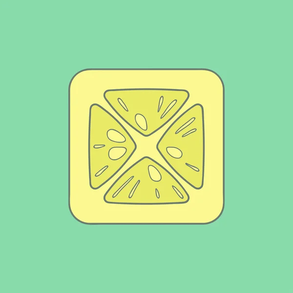 Icono plano de limón aislado sobre fondo de color elegante — Vector de stock