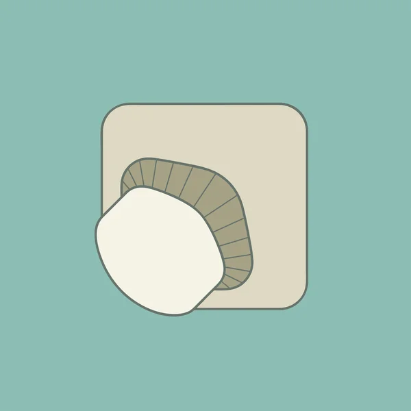 Icono plano de hongo ilustración estilizada aislado sobre fondo de color Vector de stock