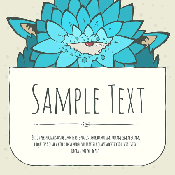Söta doodle tecknade monster greeteng eller inbjudan kort med plats för din text. — Stock vektor