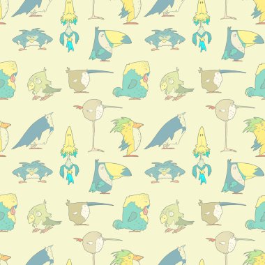 Kuşlar sorunsuz arka plan desen tasarım ve vektör scrapbook için