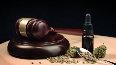 Cannabis and judges gavel clipart