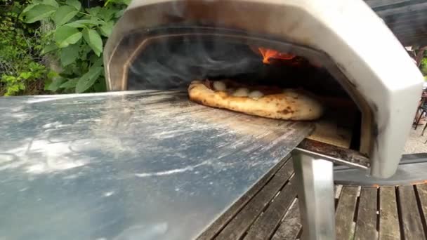 Pizza in un forno — Video Stock