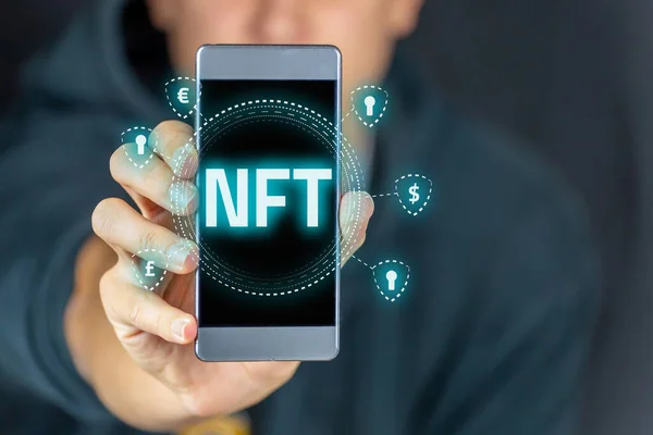 Um símbolo não fungível NFT — Fotografia de Stock