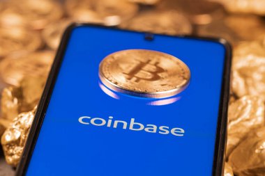 Bozuk para üssü logosu ve Bitcoinler