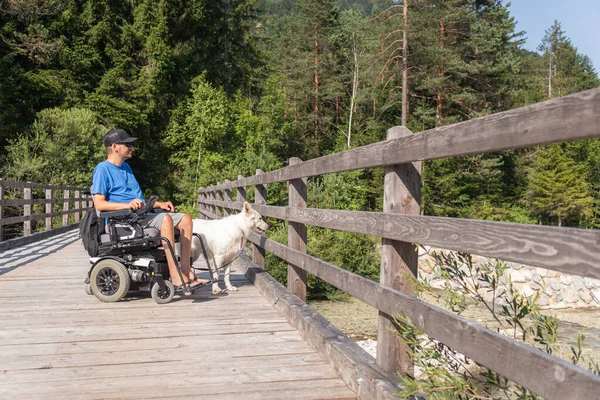 Disabled man with his dog