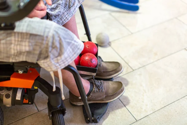 Disabled person playing Boccia — Stock Photo, Image