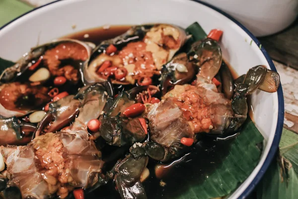 Comida Coreana Tradicional Caranguejo Fresco Molho Soja Cru Marinado Ganjang — Fotografia de Stock