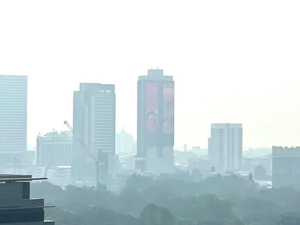 Bangkok Thajsko Ledna2021 Znečištění Ovzduší Zůstává Nebezpečné Úrovni Znečišťujících Látek — Stock fotografie