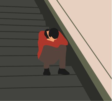 İşsiz işadamı başarısızlıktan sonra streslendi ve işten çıkarıldı çünkü covid-19 salgınının etkisi.