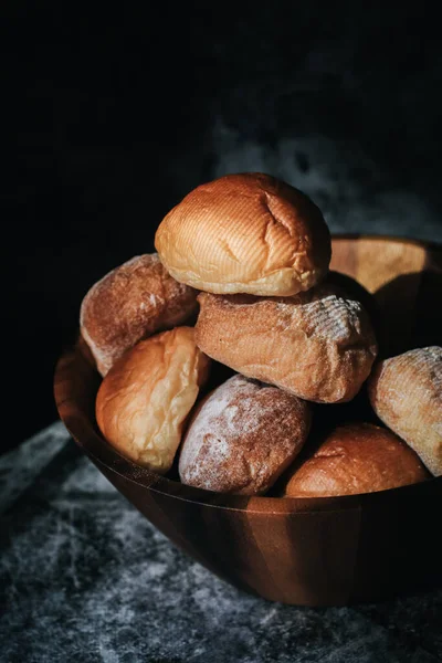 Homemade Sourdough Bread Bun Freshly Baked Bread Organic Whole Wheat — Stock Photo, Image