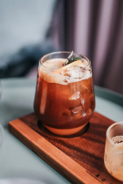 Πορτοκάλι Και Καφές Αλκοολούχα Κοκτέιλ Δροσιστική Συνταγή Ιδέα Εναλλακτική Παρασκευή — Φωτογραφία Αρχείου