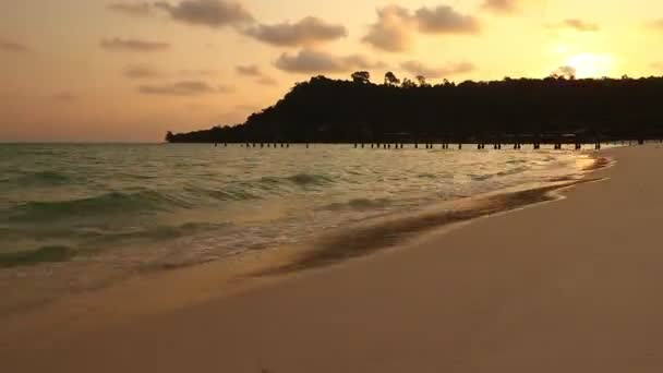 Filmová Doba Západu Slunce Ráji Tropických Ostrovů Koh Rong Kambodža — Stock video