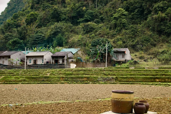 Cenário Cinematográfico Mostrando Vida Cultura Aldeia Rural Cao Bang Vietnã — Fotografia de Stock